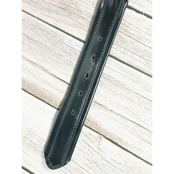 Cimarron Belt Corp Black and Silver Leather Belt Made in USA 36.5\